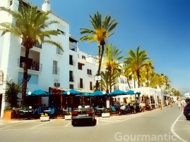 Puerto Banús Spain - A strip of cafes, eateries and shops