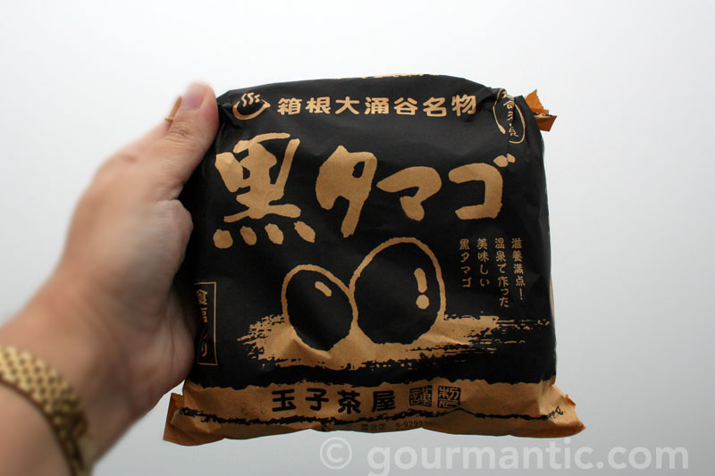 Owakudani black eggs in carrybag
