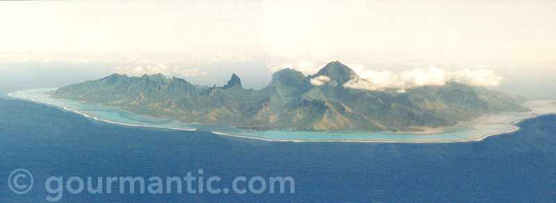 Aerial view of Moorea, Tahiti
