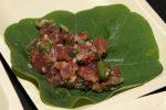 Yellowfin Tuna Tartare on a Nasturtium Leaf