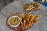 Pita Chips with Moorish Spice and Hummus & Crisp Lebanese Bread with Olive Oil and Za’atar