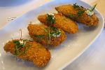 Tigres, Mussels & prawns in bechamel sauce and panko crumbs