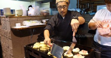 Chef Kazu Preparing Okonomiyaki